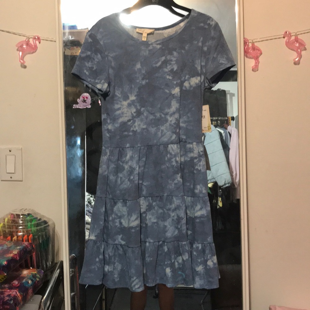 Never worn new with tags blue Tie-dye skater dress